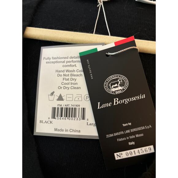 Lady Hathaway Black Cardigan Long Line Silver Buttons Long Sleeve Size Large NEW - Picture 7 of 9